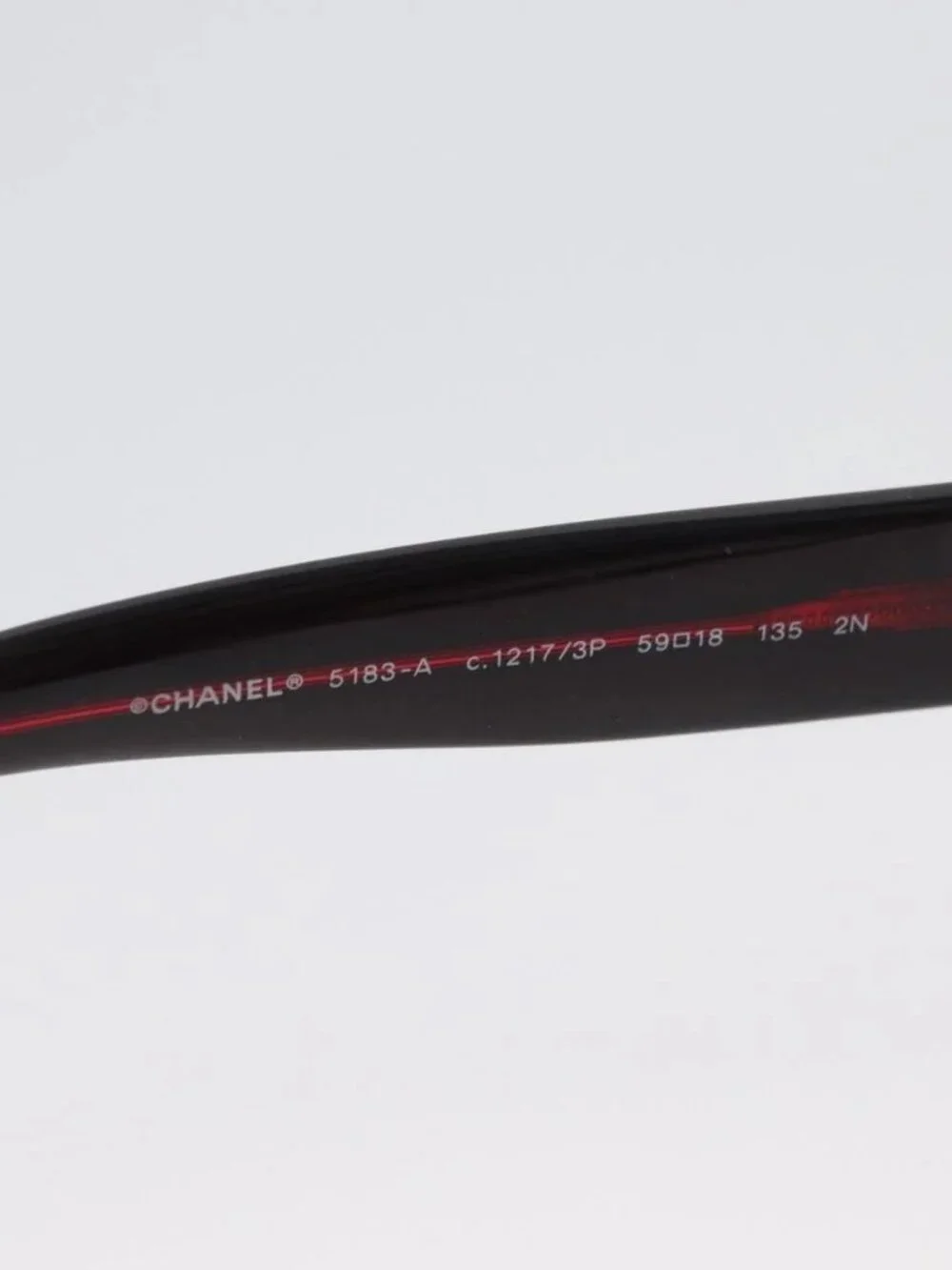 CHANEL COCO Mark Sunglasses plastic Red 5183-A CC Auth BA11304